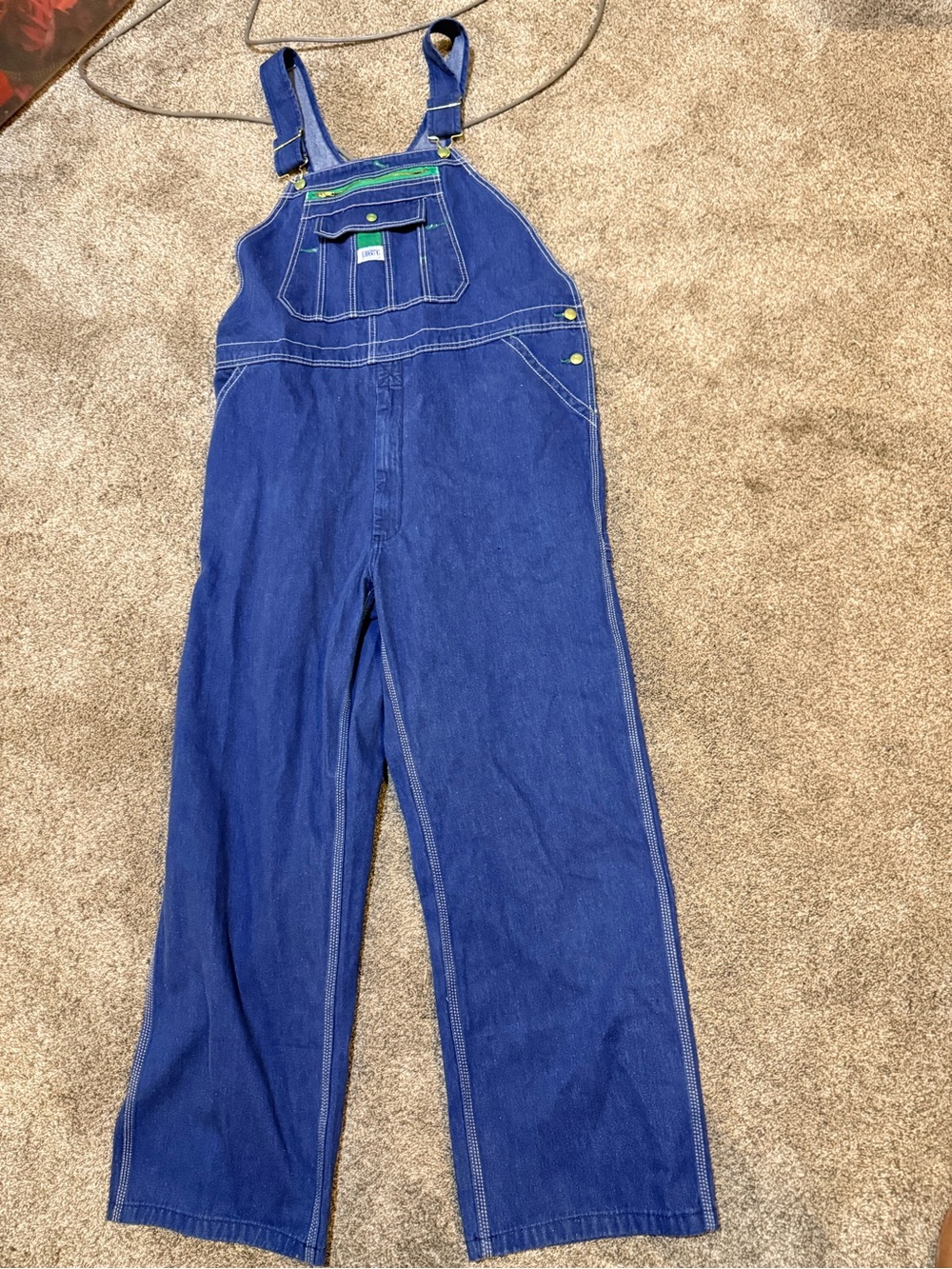 Liberty Classic men’s Blue Denim Overalls. Size 42x32